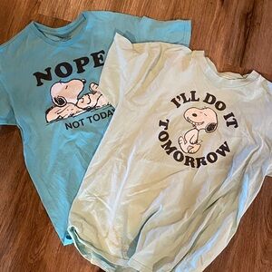 Peanuts snoopy Charlie brown tees tops shirt L large bundle hybrid
